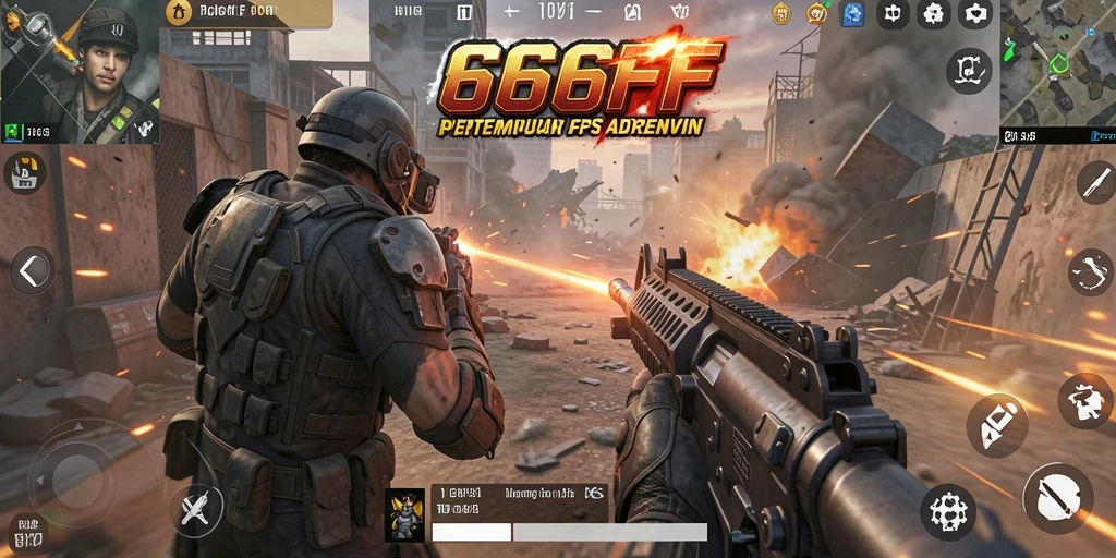 Screenshot 666FF menunjukkan aksi tembak-menembak yang seru dan intens.