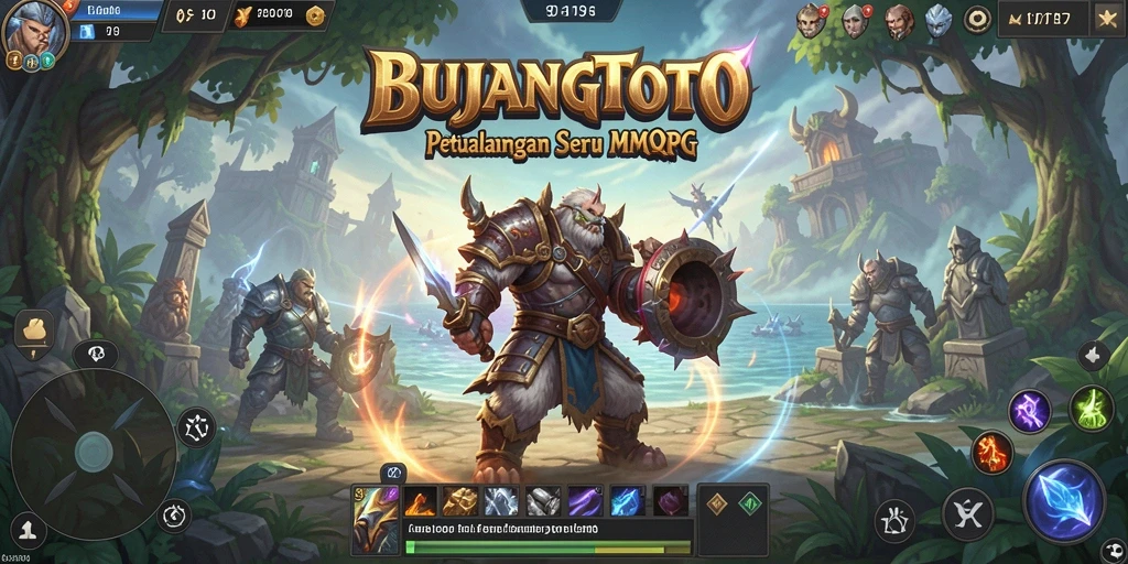 Tampilan gameplay seru dalam BUJANGTOTO yang menampilkan pertarungan epik.