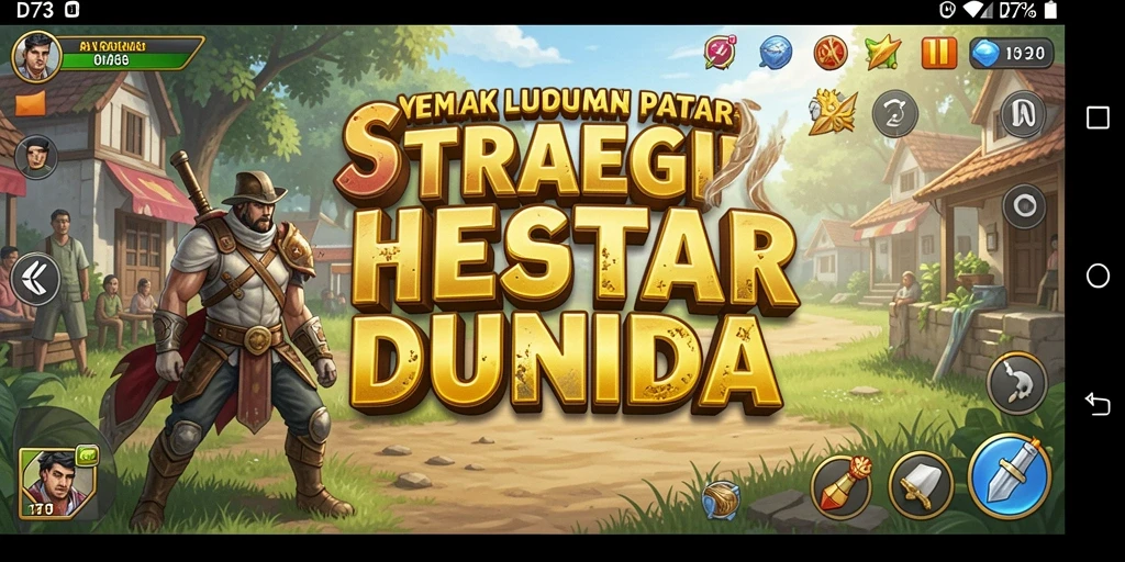 Screenshot utama D73 menampilkan aksi pertempuran strategi yang menarik.