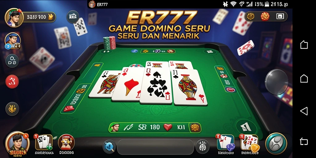 Tangkapan layar utama ER777 menunjukkan aksi seru permainan Domino.