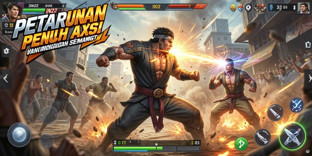 Screenshot IN22 menampilkan aksi bertarung yang seru dan grafis yang memukau.