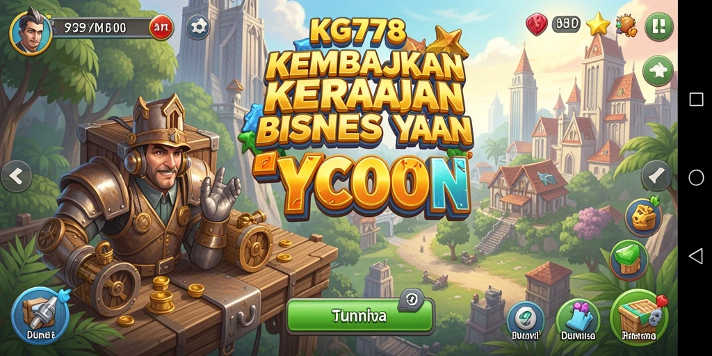 Tangkapan layar dari gameplay KG778 yang menampilkan aksi pembangunan bisnis.