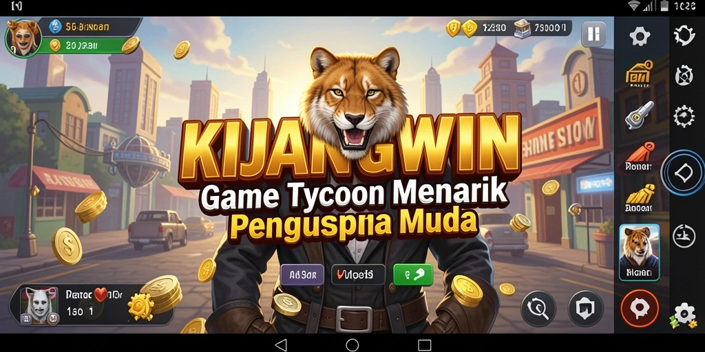 Tampilan gameplay menarik KIJANGWIN dengan strategi bisnis.