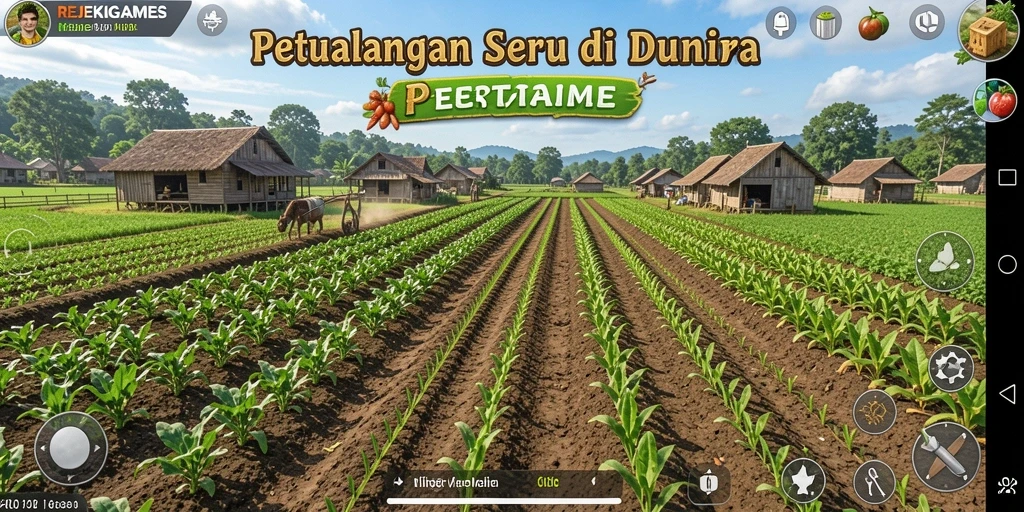 Tampilan gameplay seru di REJEKIGAMES dengan aktivitas pertanian yang menyenangkan.